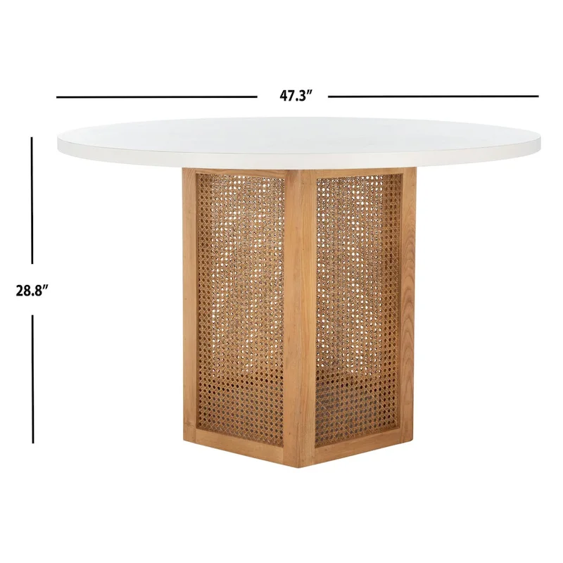 SAFAVIEH Mozell Cane Dining Table - 47.3 W x 47.3 L x 28.8 H - 47Wx47Dx29H