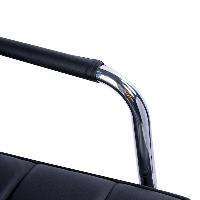 HOMCOM Modern Computer Desk Office Chair with Upholstered PU Leather, Adjustable Heights, Swivel 360 Wheels, Black