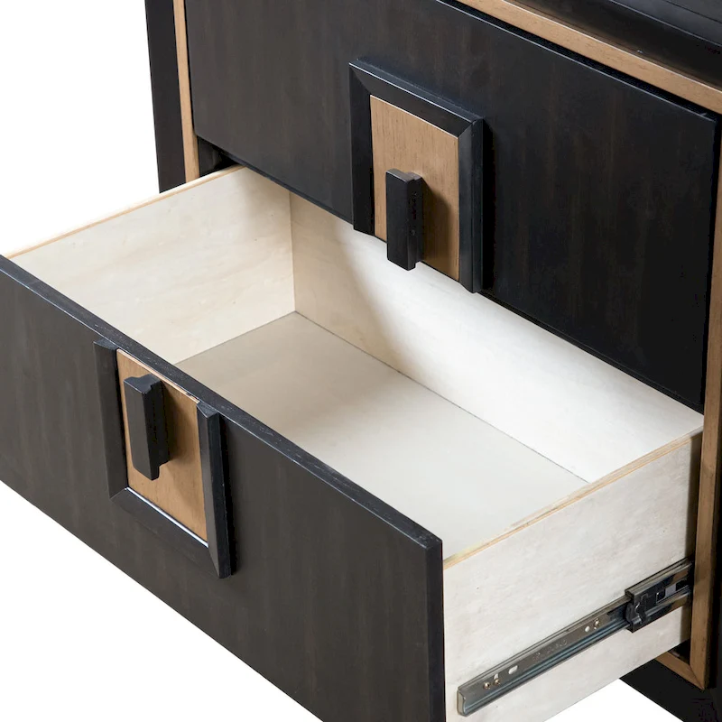 Furniture of America Nyx Modern 2-Drawer Espresso & Gold Nightstand