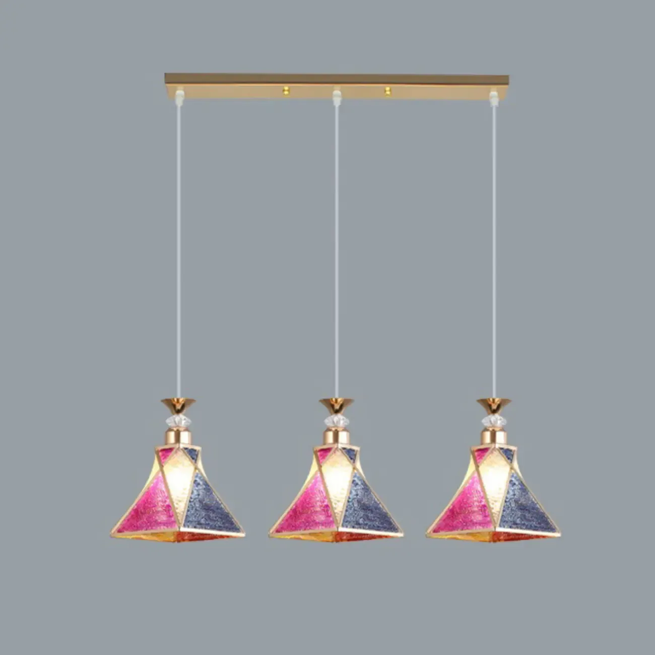 3 Lights Tapered Shape Plastic Modern Adjustable Height Light