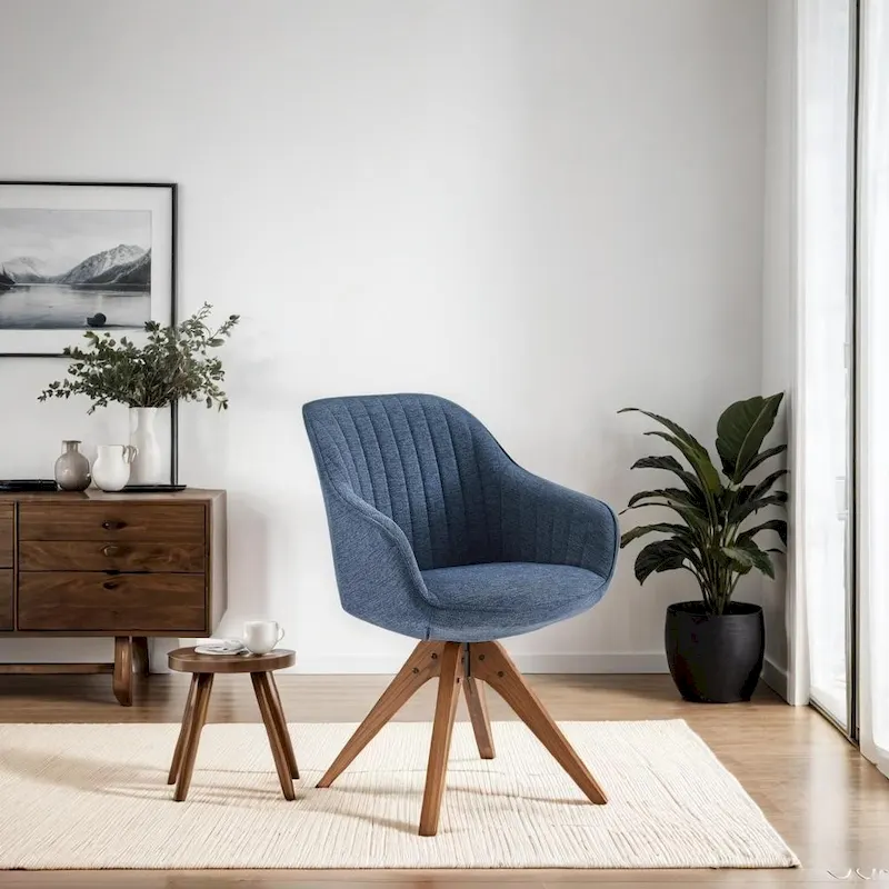 Art Leon Modern Wood Swivel Chair with Oak Legs