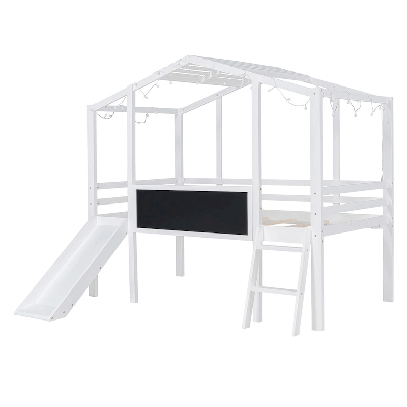 Twin Loft House Bed with Slide