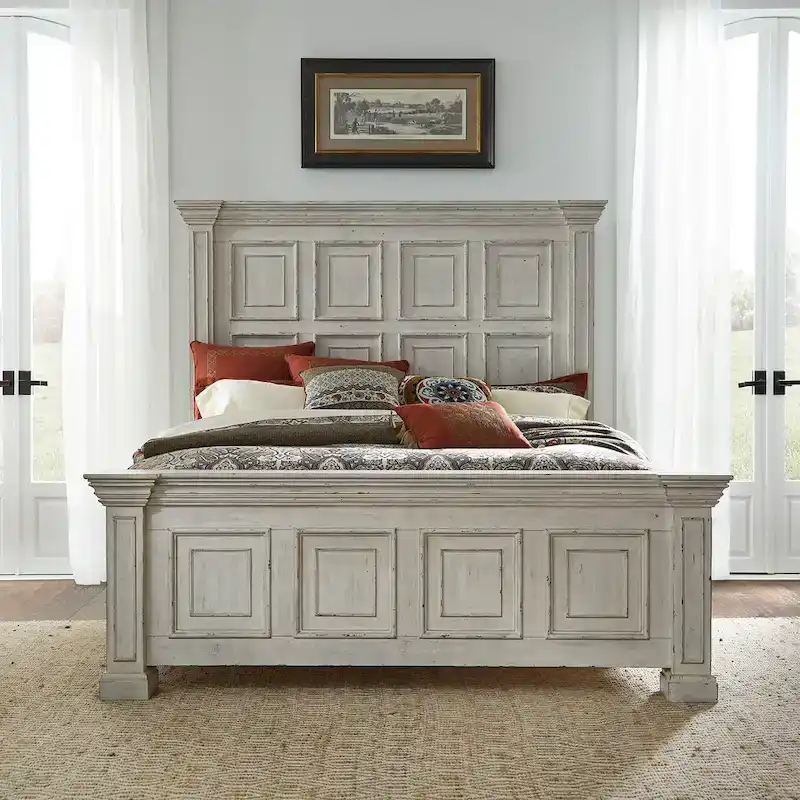 Big Valley Whitestone Distressed Queen Panel Bed
