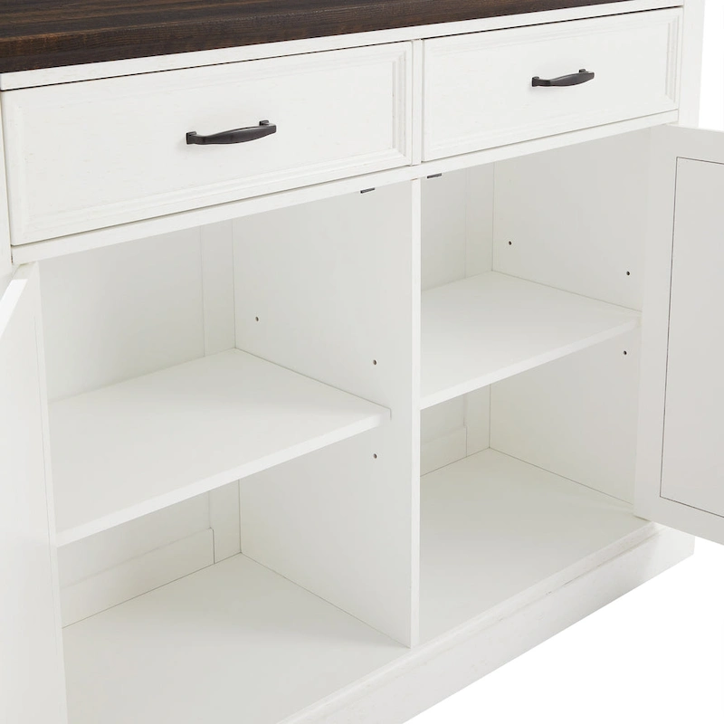 Crosley Clifton Kitchen Island W/Uph Saddle Stools - 43d x 47.75w x 36.25h