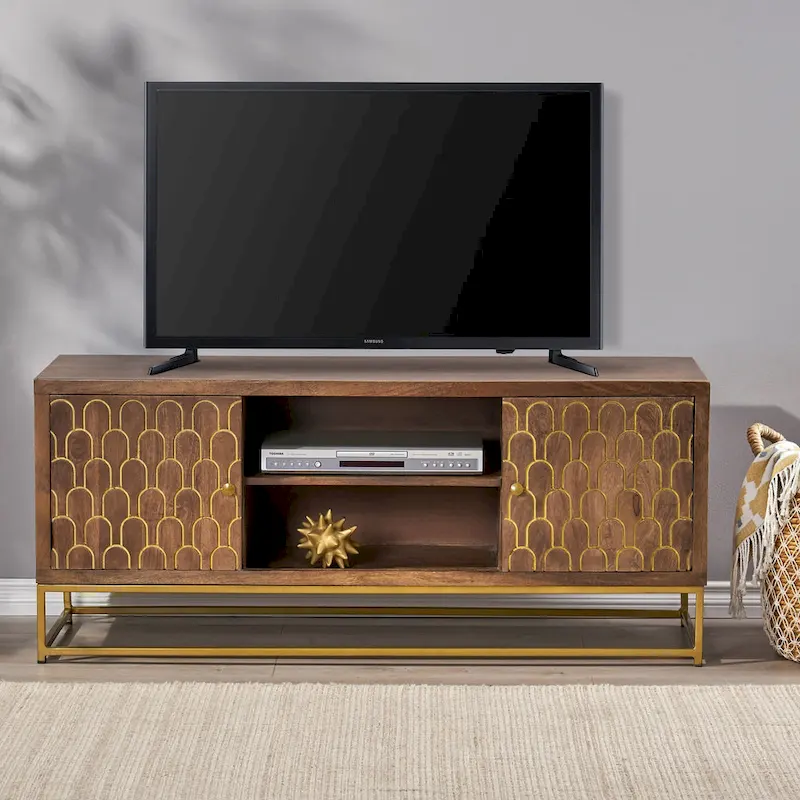 Cannonville Contemporary Wooden TV Stand by Christopher Knight Home