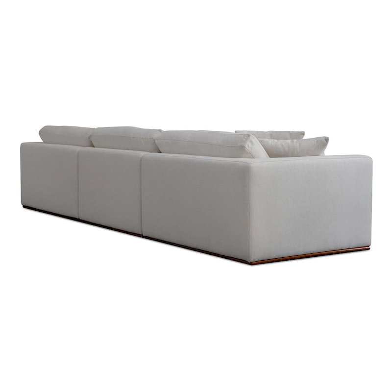 NADAAL STUDIOS Rio Modular Sofa With Rubber Wood Base - 136.2W x41D x23.6H