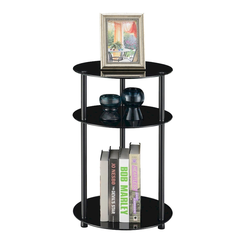 Convenience Concepts Designs2Go Classic Glass 3 Tier Round Table