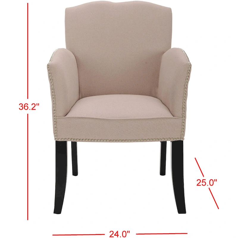 SAFAVIEH Veloudo Tan Linen Arm Chair - 24 x 25 x 36.2 - 24Wx25Dx36H