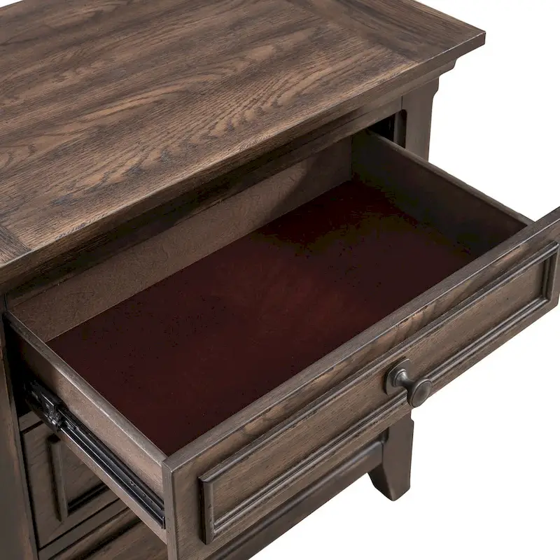 Paradise Valley Saddle Brown Nightstand with Charging Station