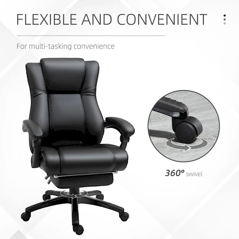 Executive High Back Office Chair Executive Computer Desk Chair with Adjustable Height and Retractable Footrest