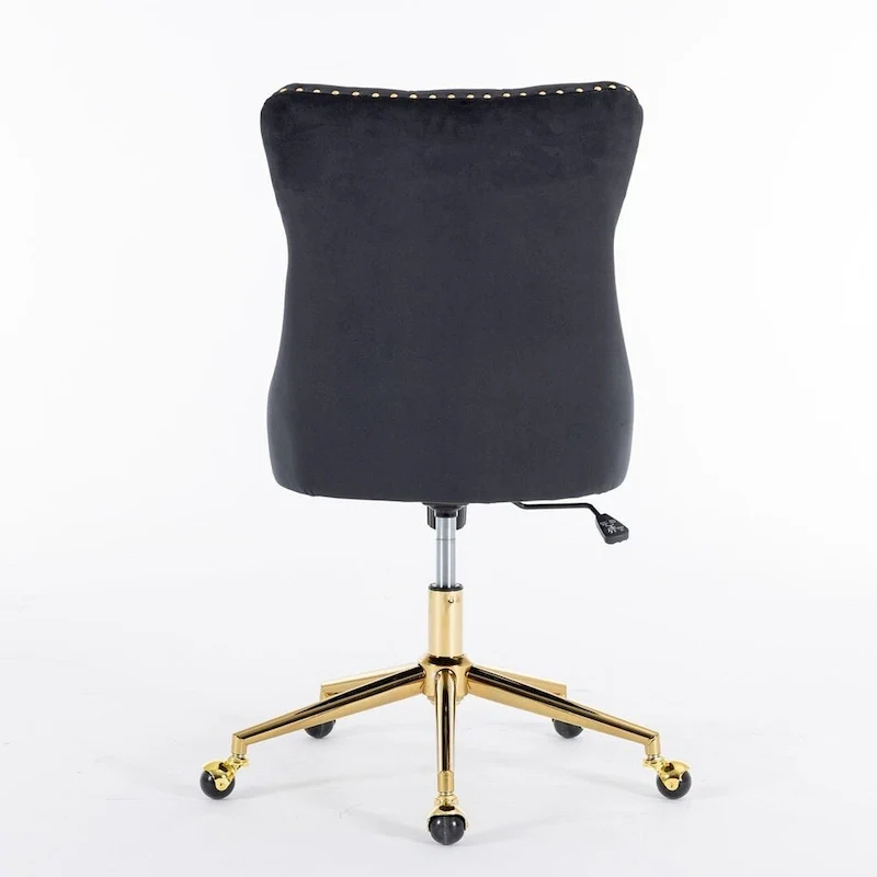 Office Chair with Wheels, Adjustable Height, Velvet Upholstered Tufted Button Computer Desk Chair Swivel