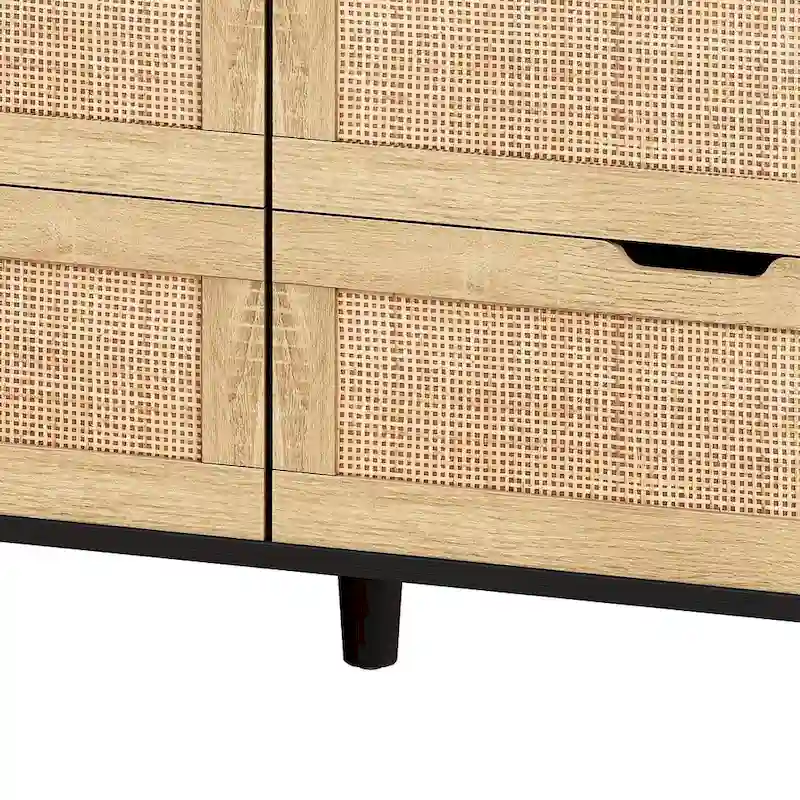 43-inch Wide 6-Drawer Dresser Cabinet with LED and Power Outlet