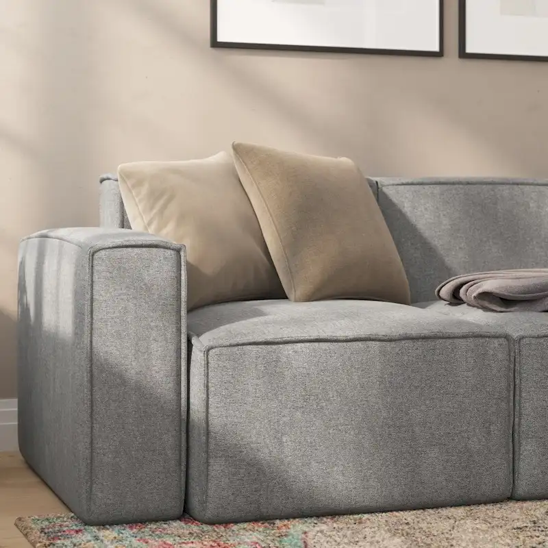 Contemporary Configurable Modular Left Side Sofa Chair with Armrest