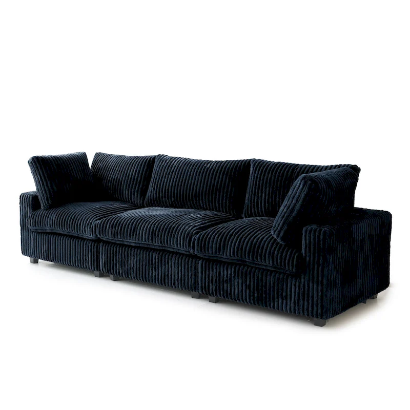 Soft Plush Modular Sectional Sofa Modern Upholstered Living Room Couch