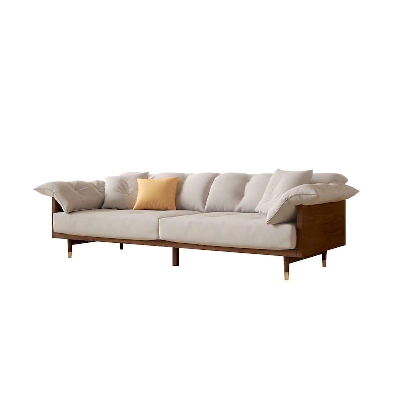 JASIWAY Modern 3-Seat Upholstered Cotton Linen Sofa