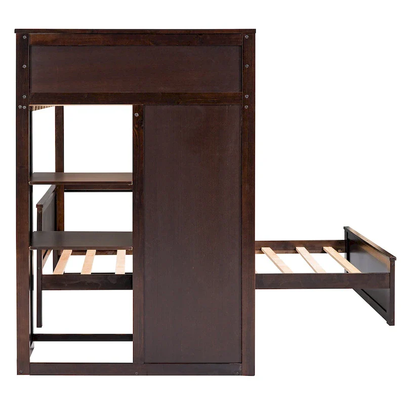 Twin over Twin Pine Loft Bed with Stand-alone