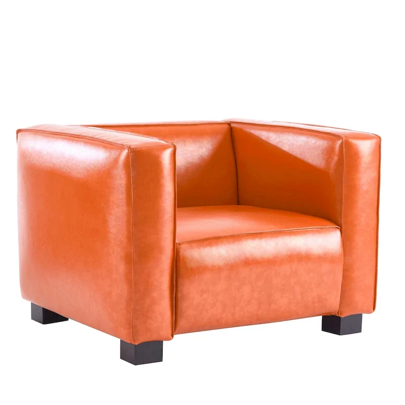 Goyette Faux Leather Club Chair