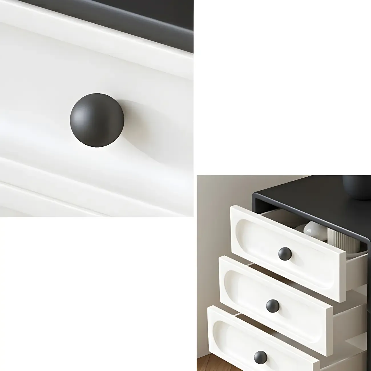 Stylish White Wooden Double Dresser with Soft-Close Drawers