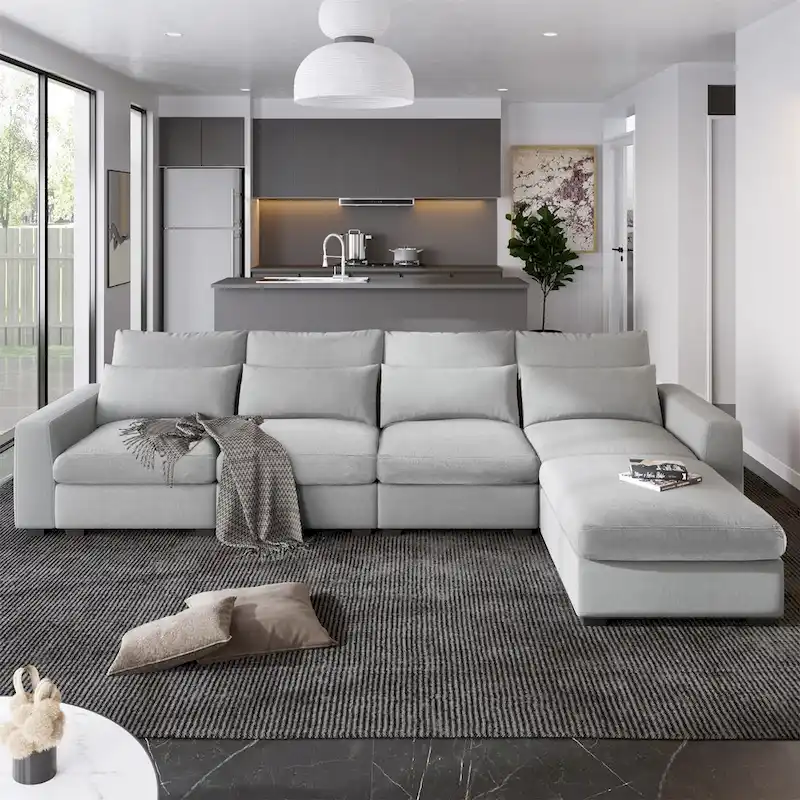 Merax Convertible Sofa Couch with Reversible Chaise