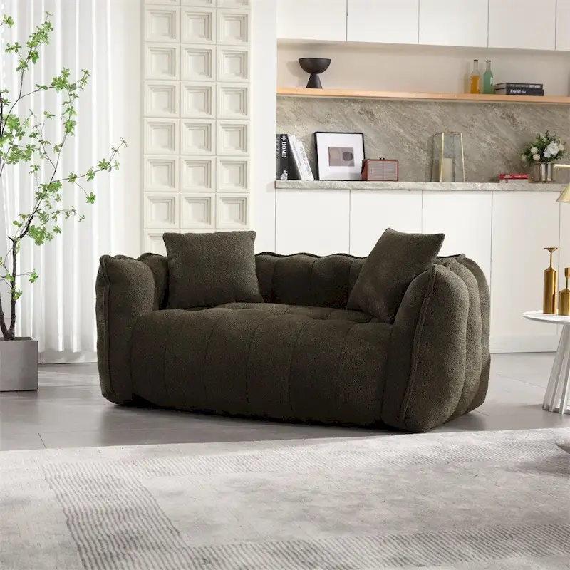 Modern Chenille Recliner Sofa with High Resilience Foam