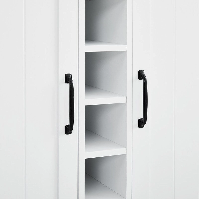 47 Marbling Countertop Buffet Bar Cabinet w/ Glass Holders