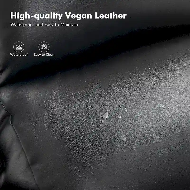 Terri Traditional Vegan Leather Manual Push Back Recliner by HULALA HOME