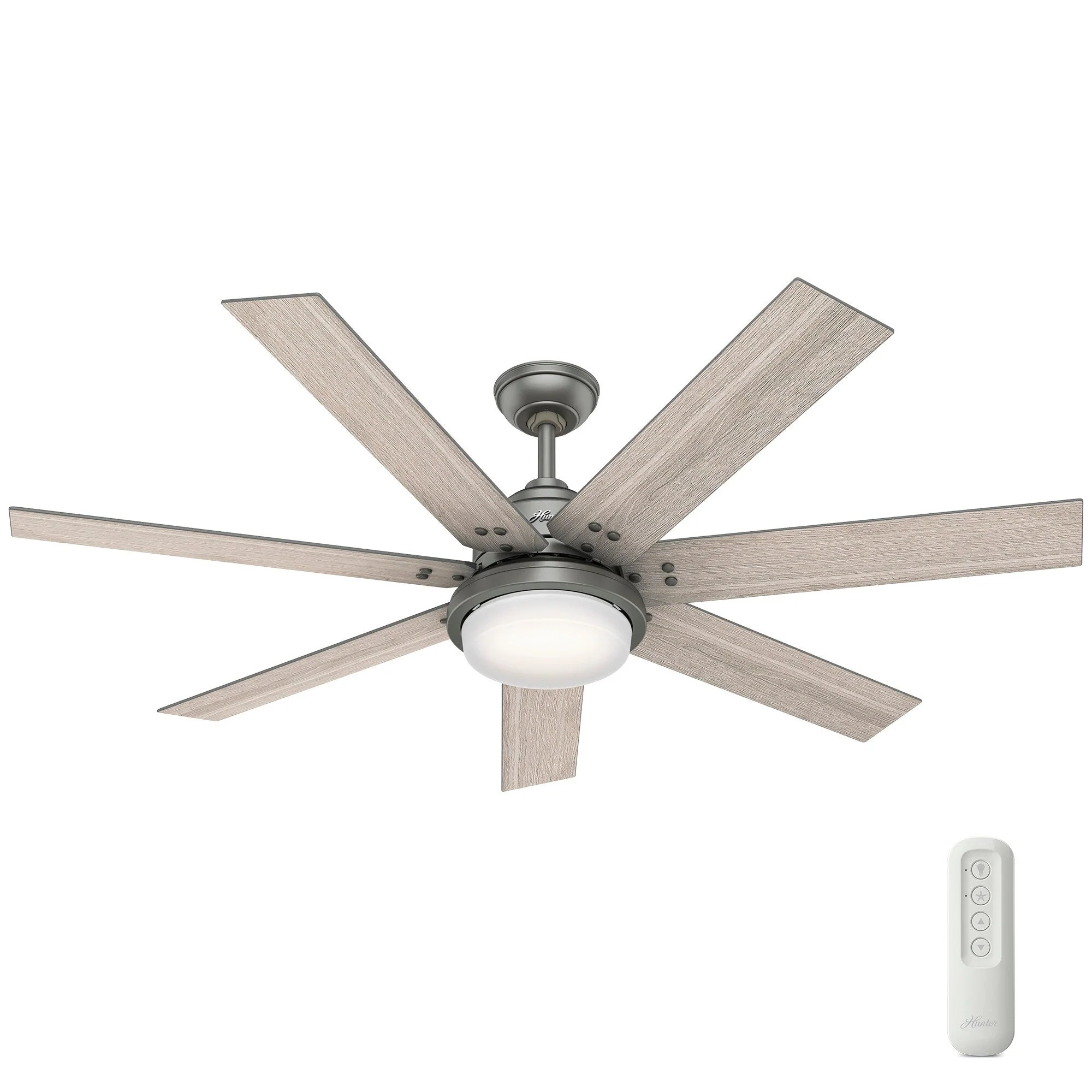 Hunter WiFi Whittington Ceiling Fan with LED Light, Handheld Remote - Windmill - Industrial, Farmhouse, Rustic - SMART FAN!