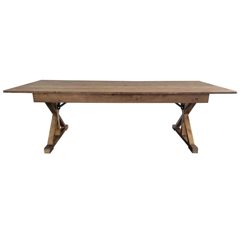 8' x 40 Rectangular Antique Rustic Solid Pine Folding Dining Table