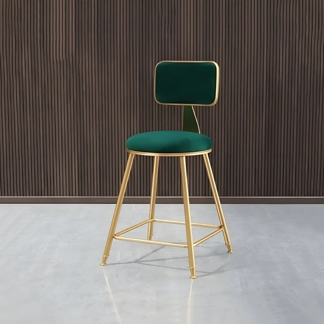 Round Velvet Upholstered Counter Bar Stools