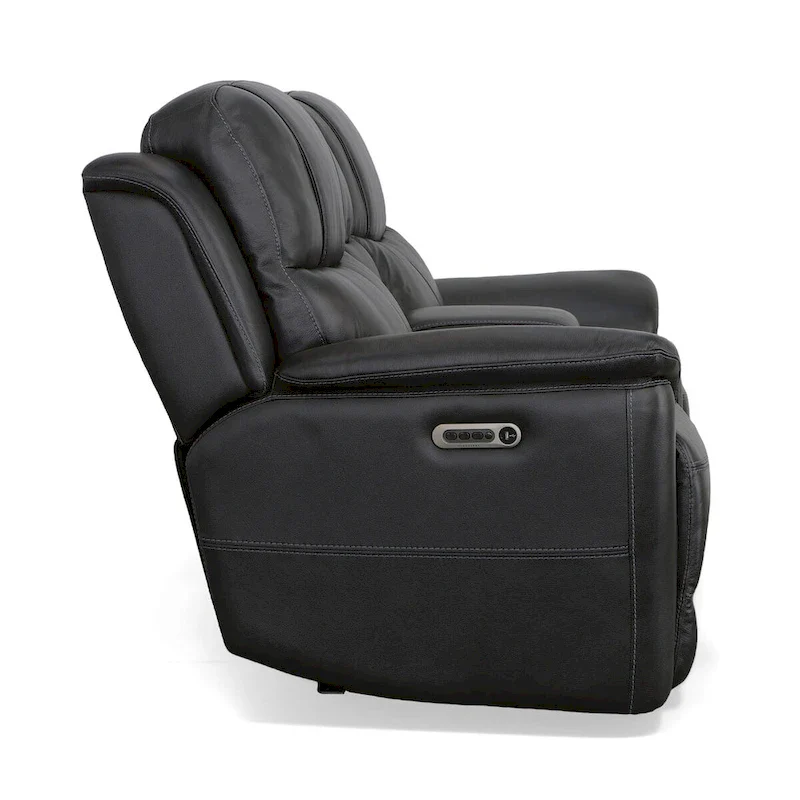 Crew Leather Power Reclining Zero Gravity Loveseat with Console, Power Headrests & Lumbar by Flexsteel