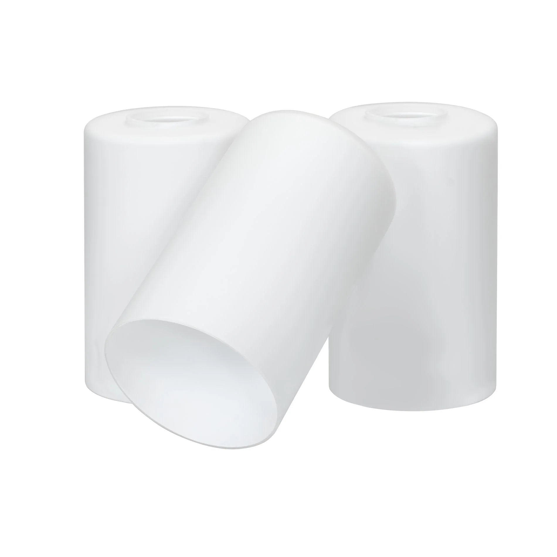 7 Cylinder Glass Shades, Opal Replacement Glass, 3-Pack
