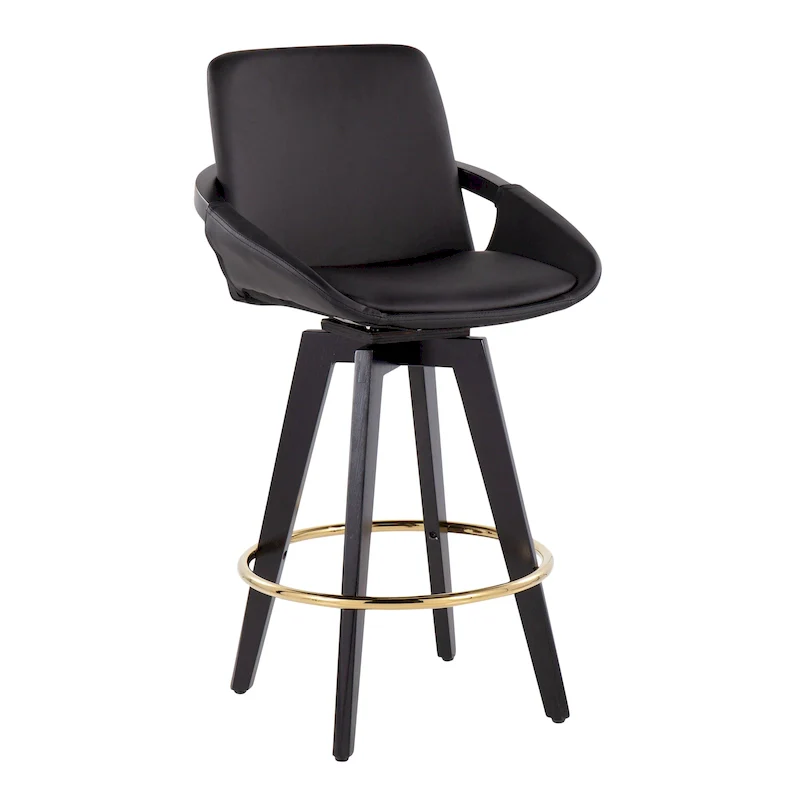 Carson Carrington Pugo Fixed-Height Counter Stool with Black Wood Base (Set of 2)