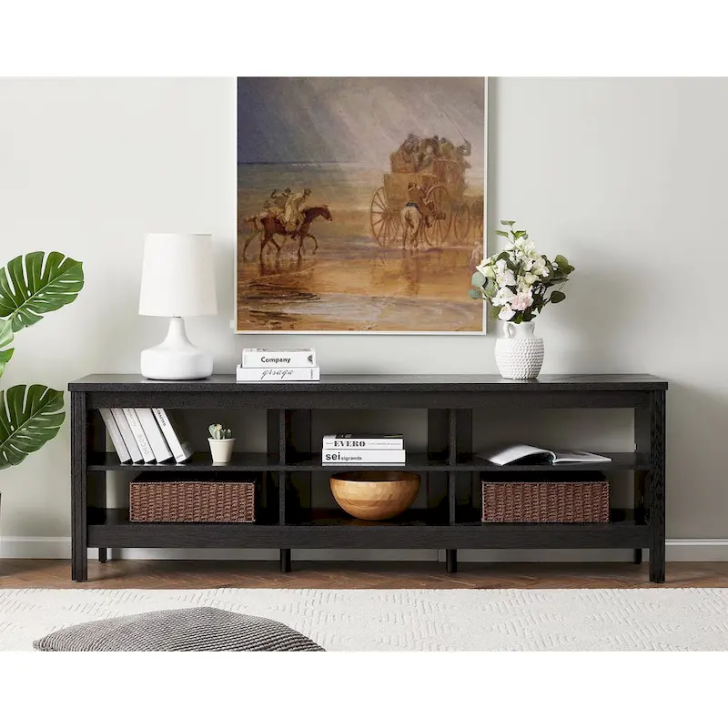 TV Stand for 75 Inch TV Console Table, Wood Entertainment Center