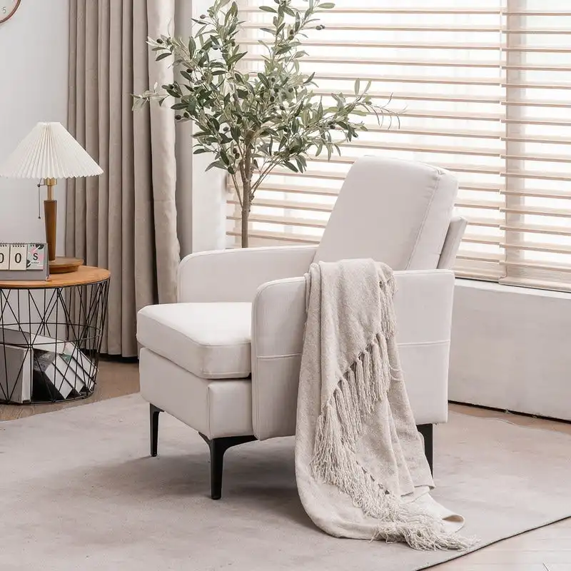 Upholstered Linen Accent Armchair