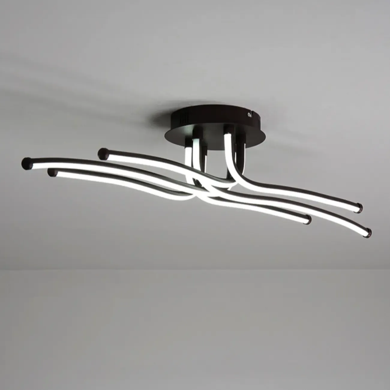 Modern Linear Semi Flush Ceiling Light with Silica Gel Shade