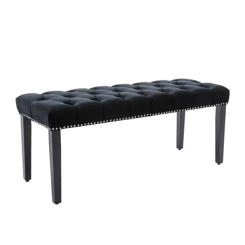 45.28L Velvet Upholstered Tufted Bench Ottoman