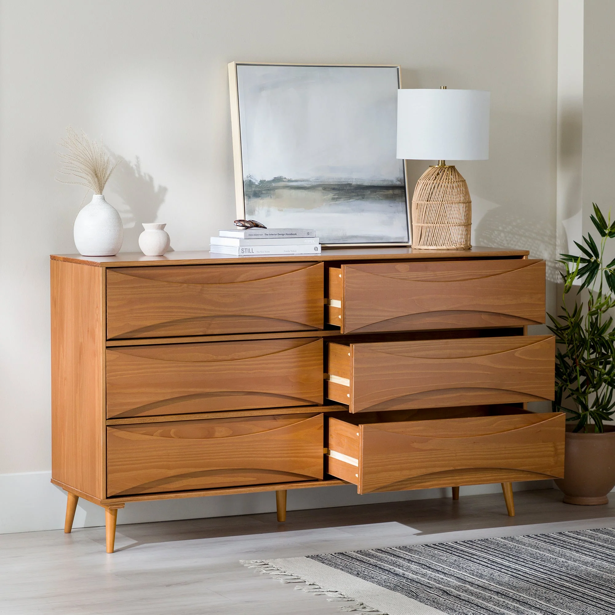 Atticus Solid Wood Mid-Century Modern Dresser