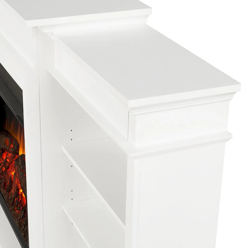 Ashton 93 Grand Media Electric Fireplace in White by Real Flame