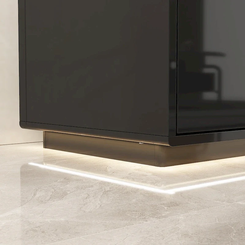 Illuminated White High Gloss Television Entertainment Center Console