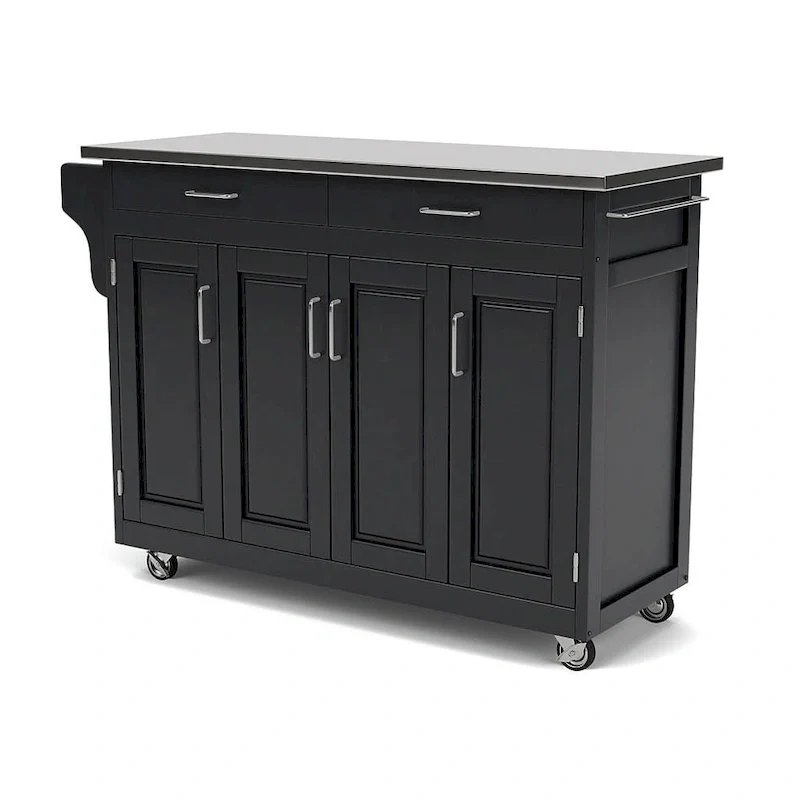 Create-a-Cart Black Kitchen Cart
