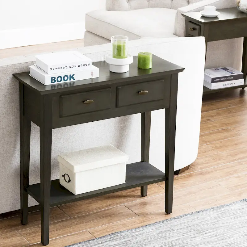 Teegan Solid Wood Hall Entryway Console Sofa Table