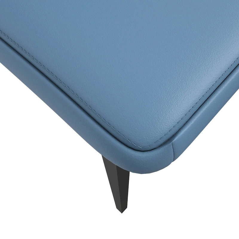 Eclat Leather Dining Chair in Black Iron Modern Upholstered Accent Kitchen Side Chair