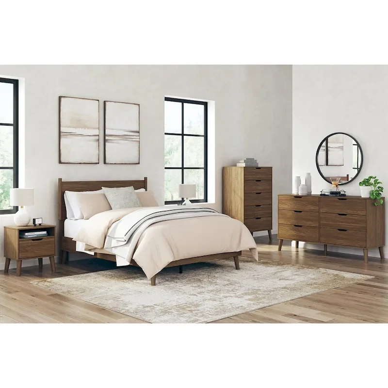 Signature Design by Ashley Fordmont Brown Panel Headboard with Dresser and Nightstand