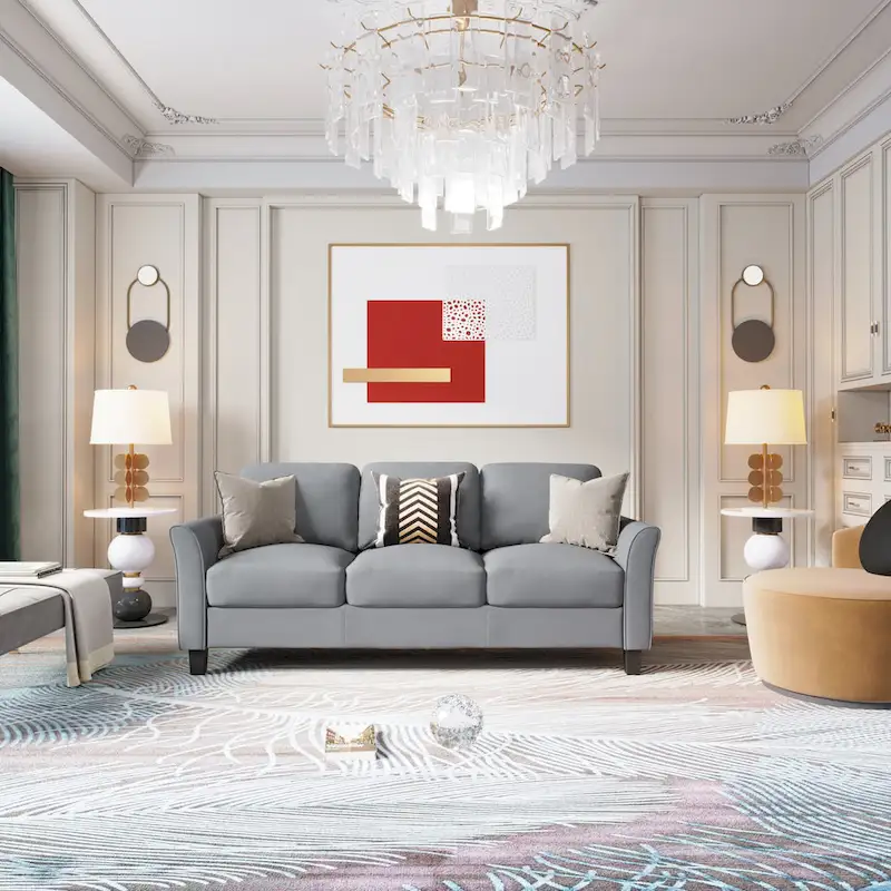 3-Seat Linen Fabric Sofa