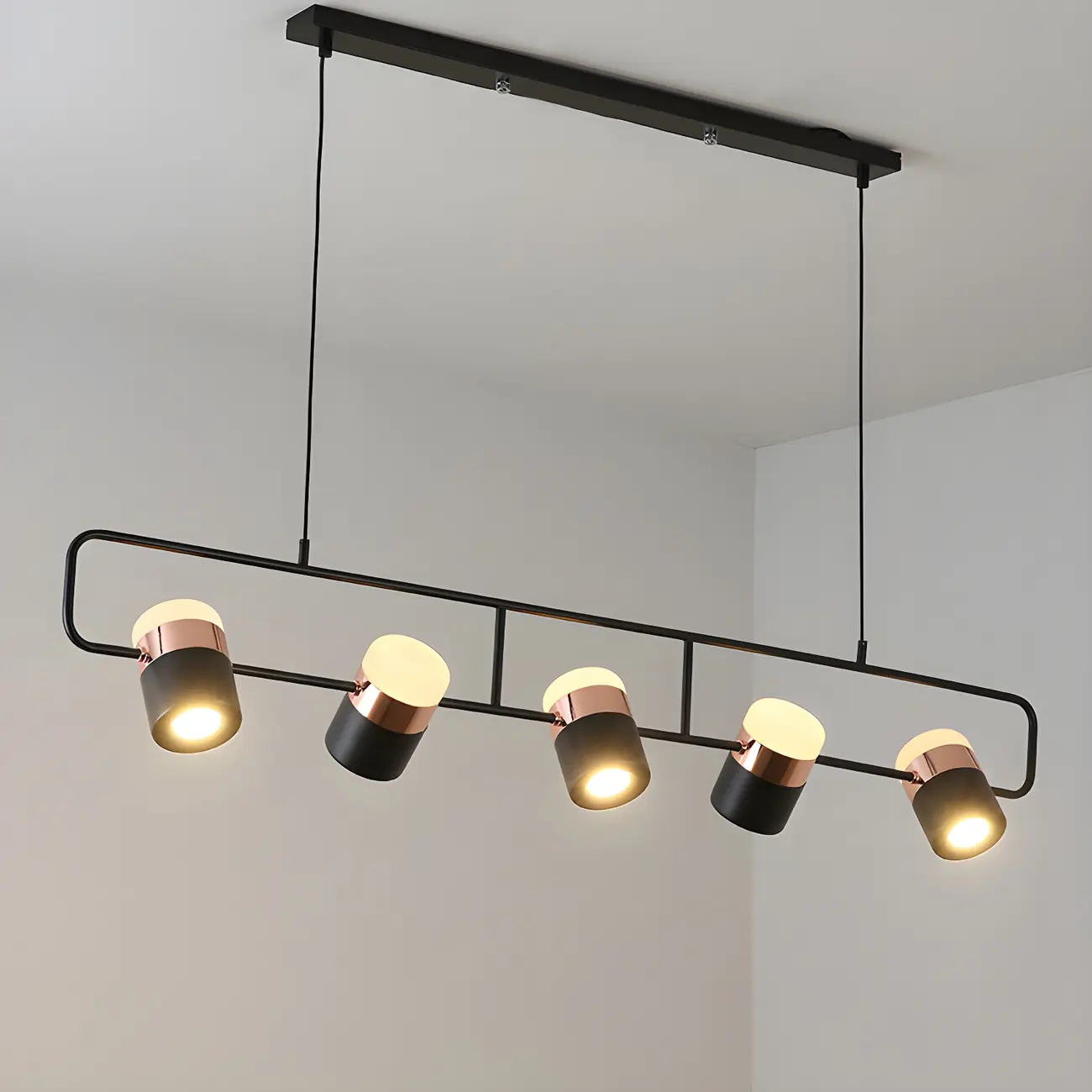 Kitchen Modern Black Cylinder Pendant Light