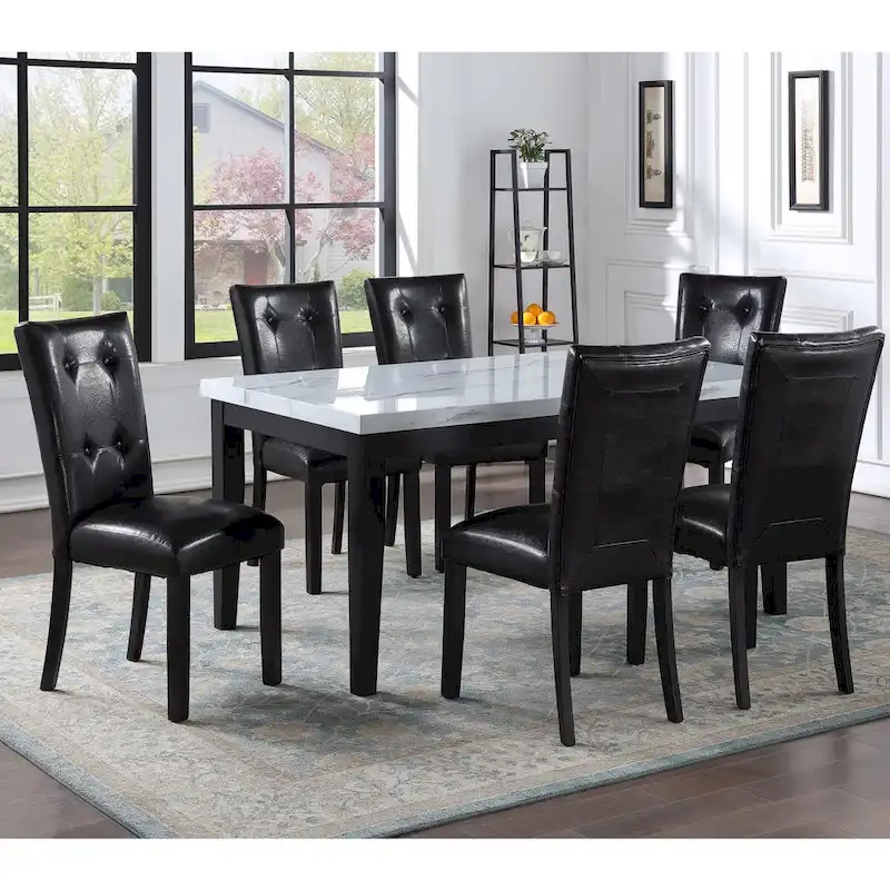 Steve Silver Santeri White and Cherry Dining Set