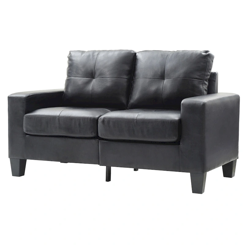 Newbury 58 in. W Flared Arm Faux Leather Straight Sofa - 32 L x 58 W x 36 H