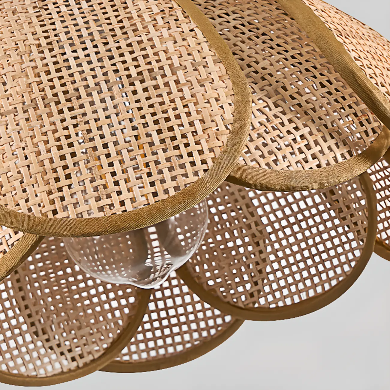 Modern Rattan Geometric Island Pendant Light