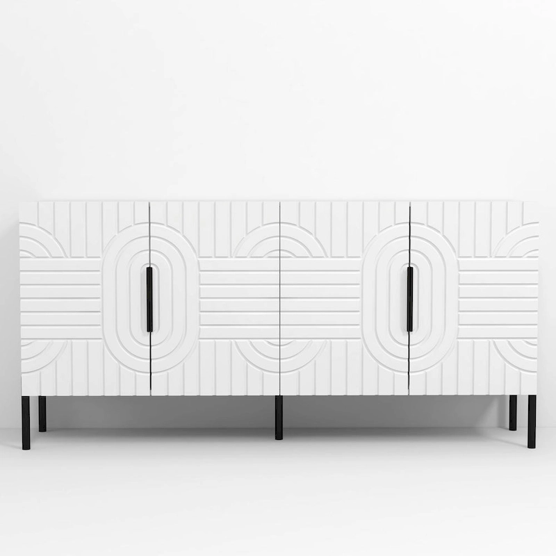 Chic Elegance 63-Inch White TV Stand - Fits Up to 65 TV - 63 in Width