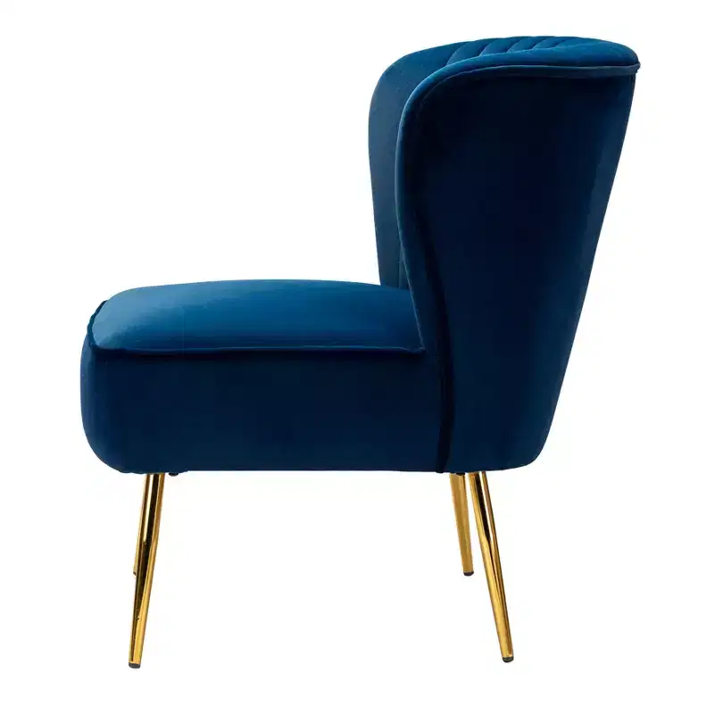 Quentin Velvet Accent Side Chair with Padded Seat Set of 2 | Karat Home